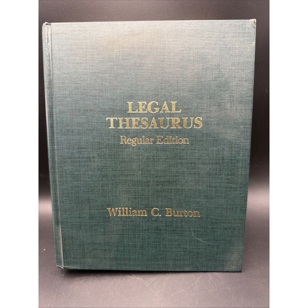 Legal Thesaurus Regular Edition By William C. Burton 1980 GOOD